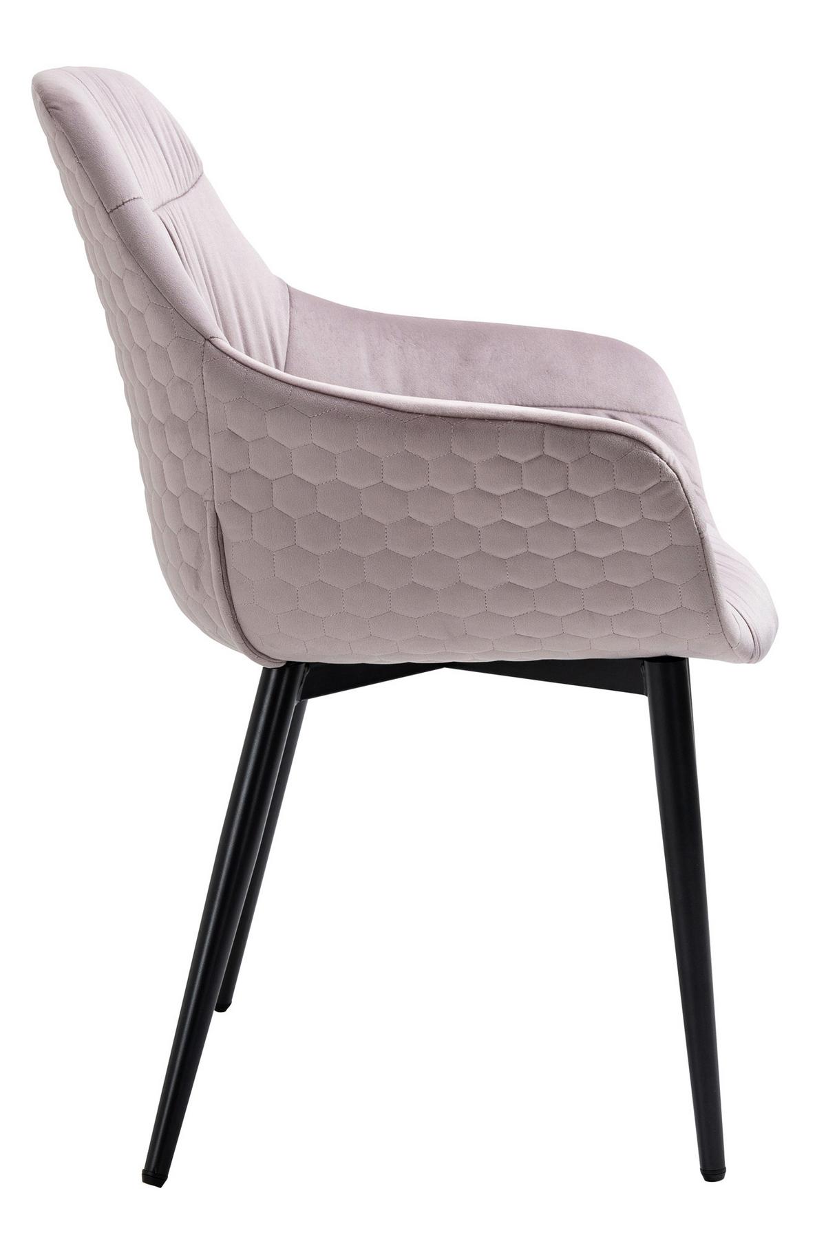 Naslanjač Samt, Roza - roza/črna, Moderno, kovina/tekstil (63/81,5/61cm) - Livetastic