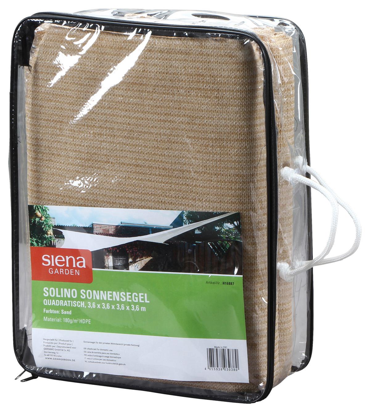 Sonnensegel H16887 ca. 360x360x360 cm Sandfarben - Sandfarben, MODERN, Textil/Metall (360/360/360cm) - Siena Garden