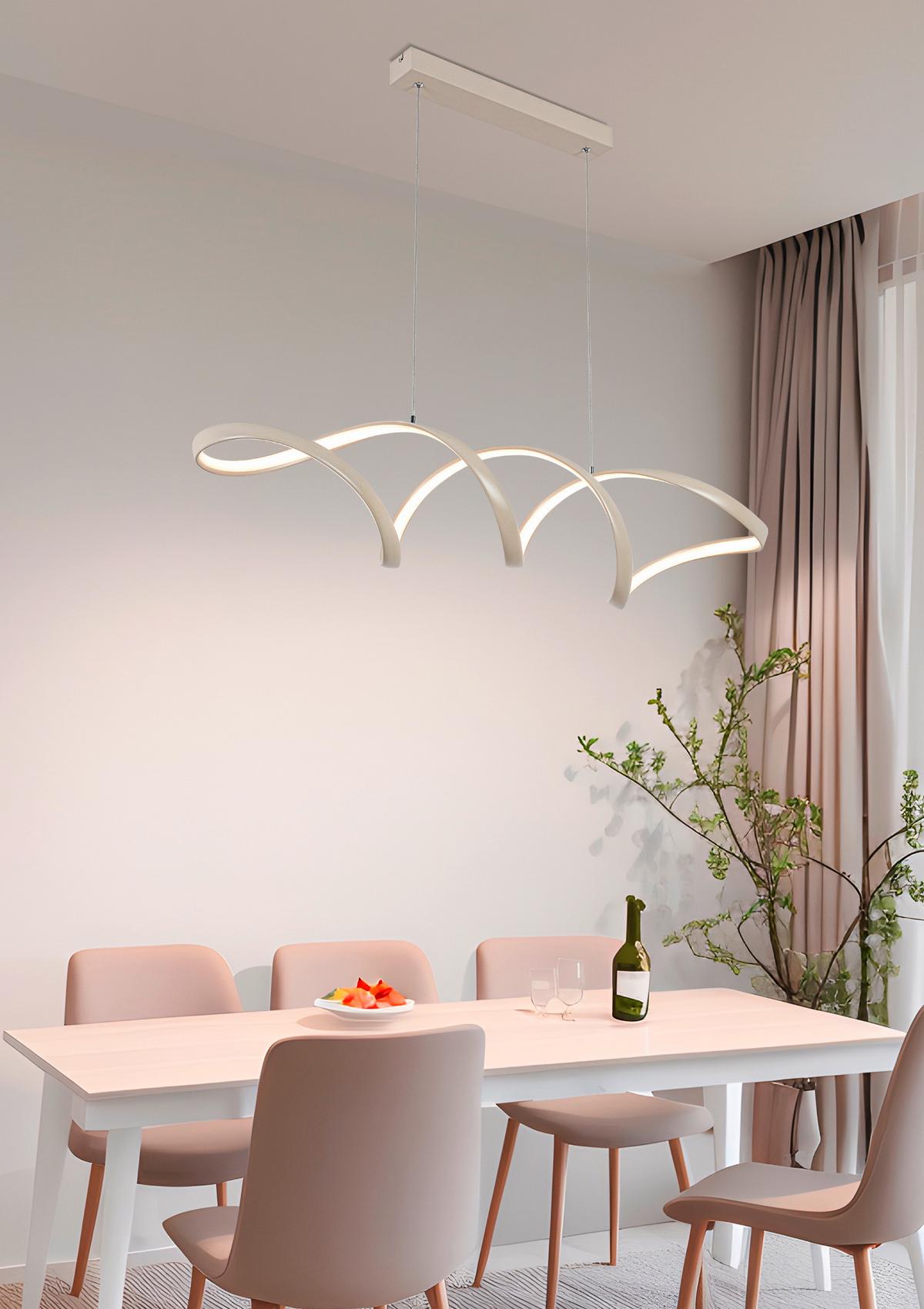 LAMPA WISZĄCA LED BROWNSVILLE *SBN* - kolor piaskowy, Design, tworzywo sztuczne/metal (100/22/120cm) - Novel