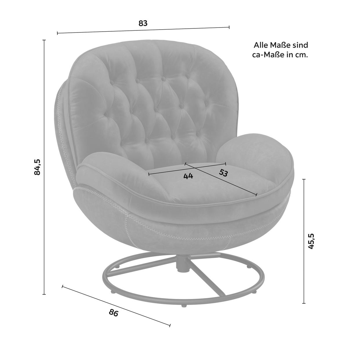 Relax Fotel Lábtartóval Essy - sötétszürke, Modern, textil/fém (83/84,5/86cm) - Bessagi Home