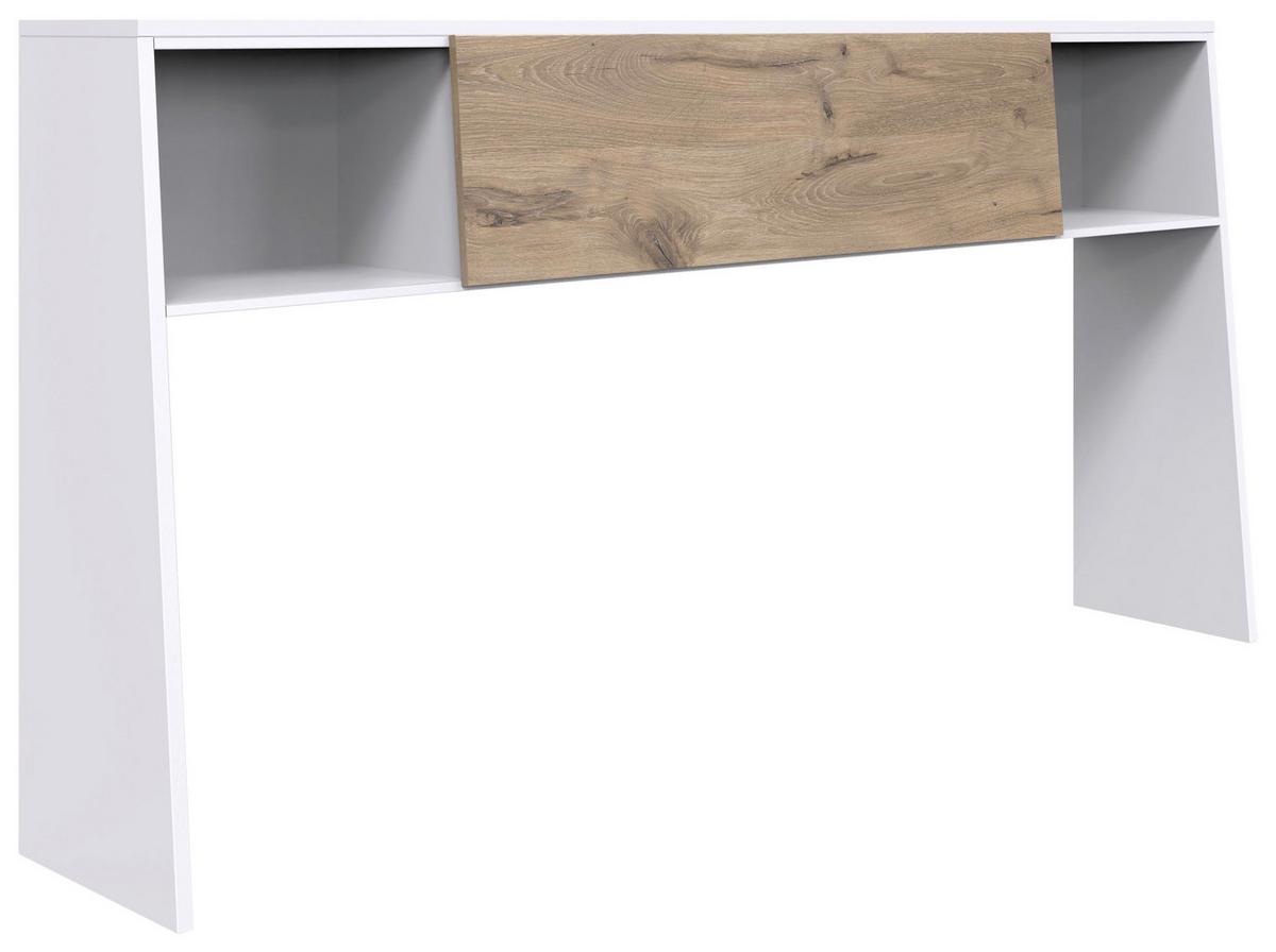 Ágy Feletti Polcos Elem Norderney - tölgyfa színű/fehér, Konventionell, faalapú anyag (209/107/39cm) - Carryhome