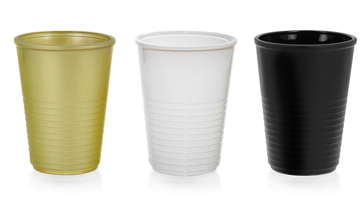 Pohár Picnic - fekete/aranyszínű, Modern, Üveg (8/10,5cm) - Premium Living