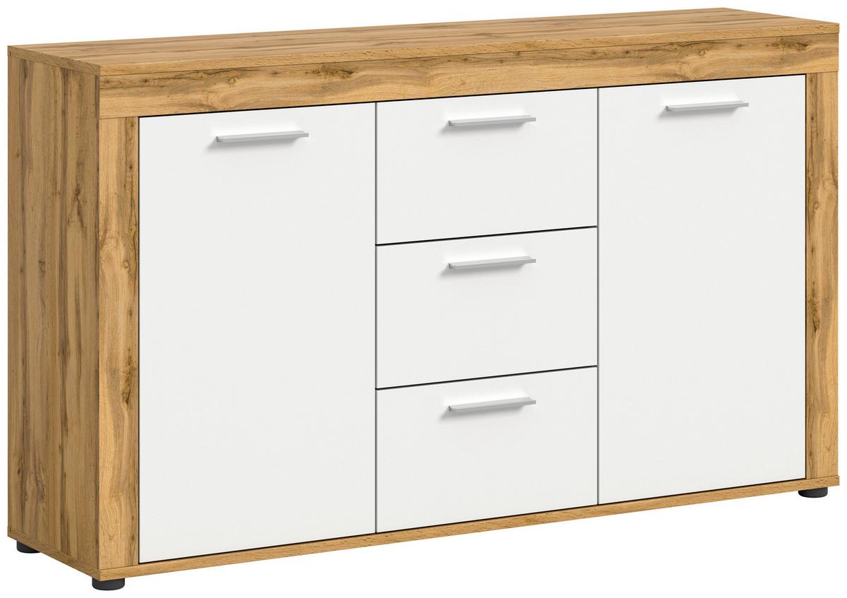 Comodă cu uși JAM - stejar Wotan, Design, material pe bază de lemn (125/80/35cm) - Modern Living