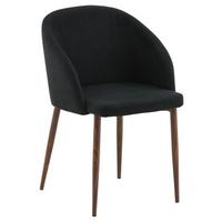 STUHL-SET ARCH - Walnussfarben/Schwarz, Design, Holz/Textil (48,5/83/55cm) - Livetastic