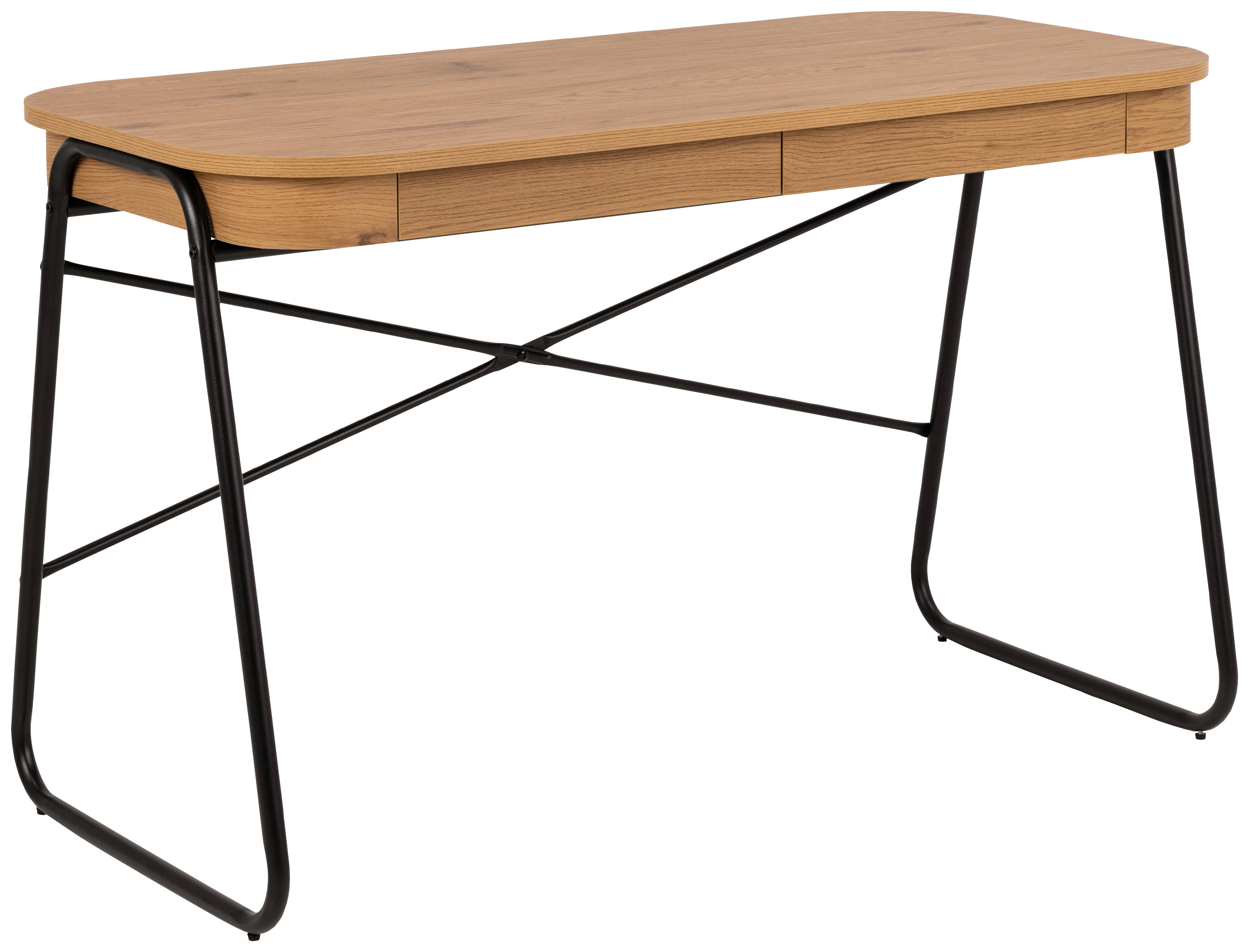 BIURKO BLUETON - kolor dębowy, Design, materiał drewnopochodny/metal (120/60/75cm) - MID.YOU