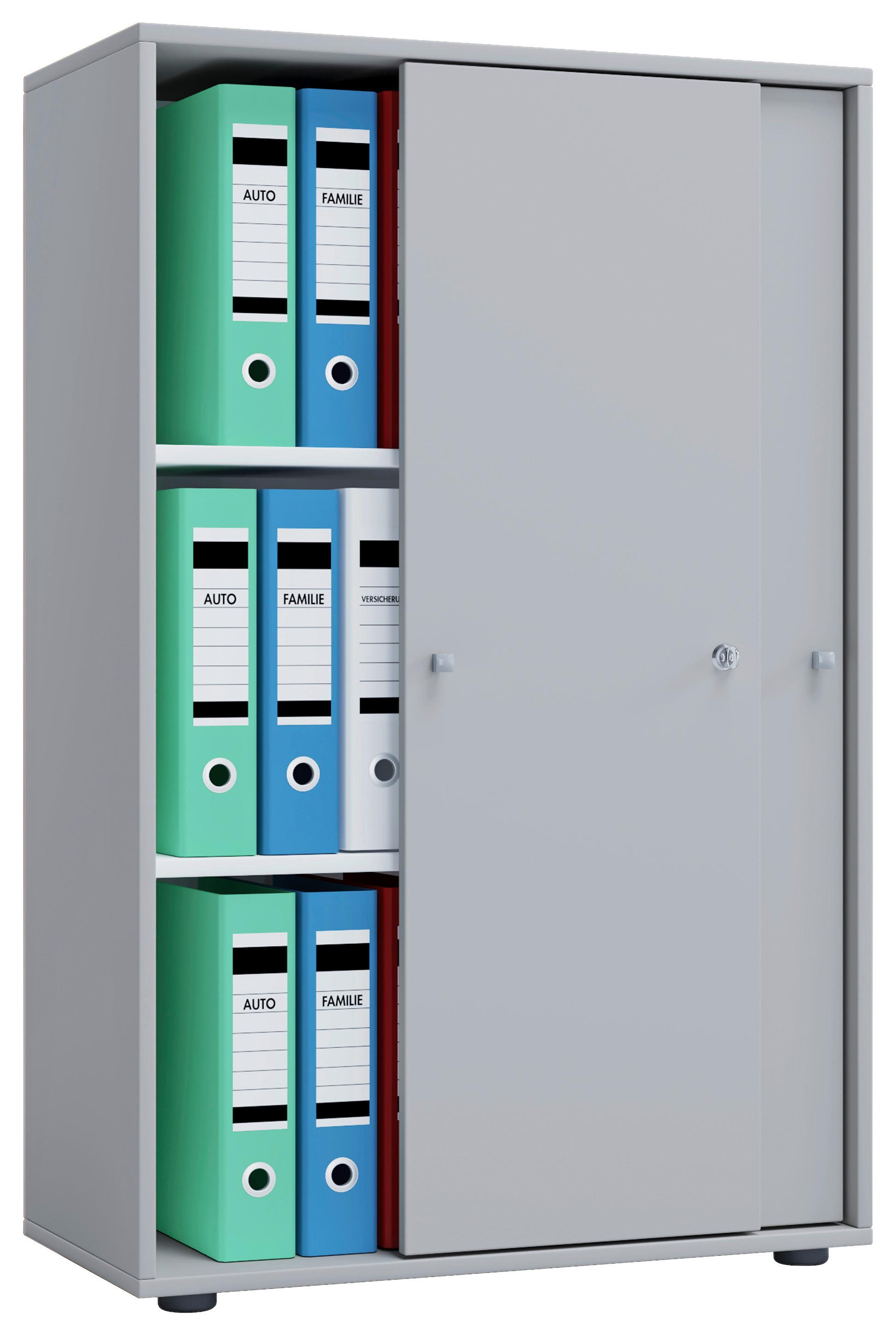 Pisarniška Omara Lona Xl, Siva - siva, Basics, leseni material (70/111/37cm) - MID.YOU