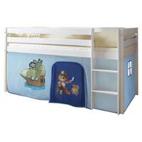 Spielbett Holz Malte ca. 90x200 cm Blau/Weiß - Weiß/Dunkelblau, Natur, Holz (90/200cm) - MID.YOU