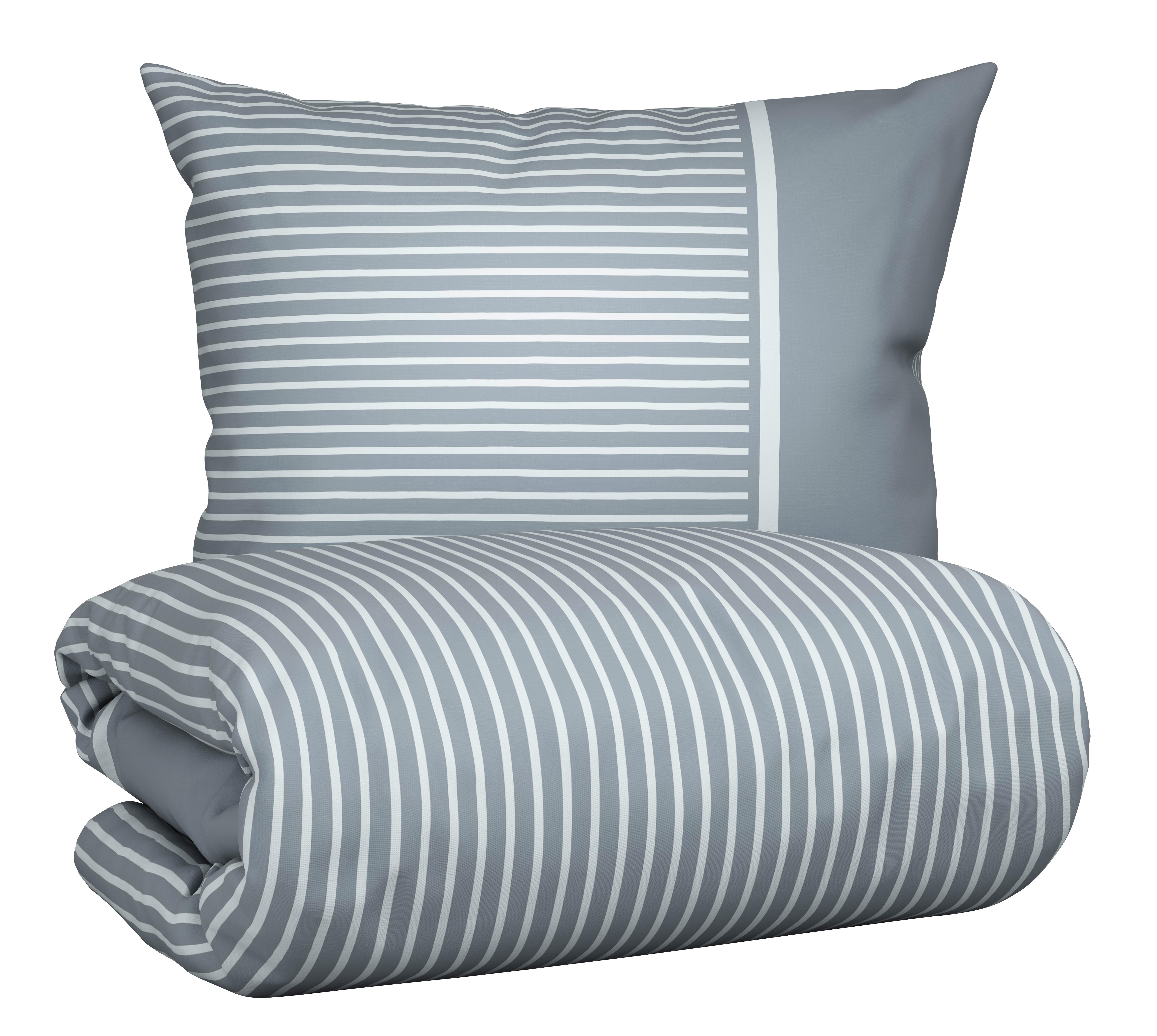 Posteljnina Johannes, Sivomodra, 60/80, 140/200 - sivomodra, Konvencionalno, tekstil (140/200cm) - Mömax