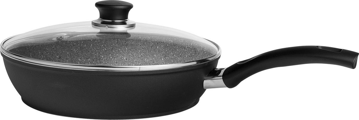 PATELNIA DO DUSZENIA BALLARINI - czarny, Basics, metal/szkło (28cm) - Ballarini