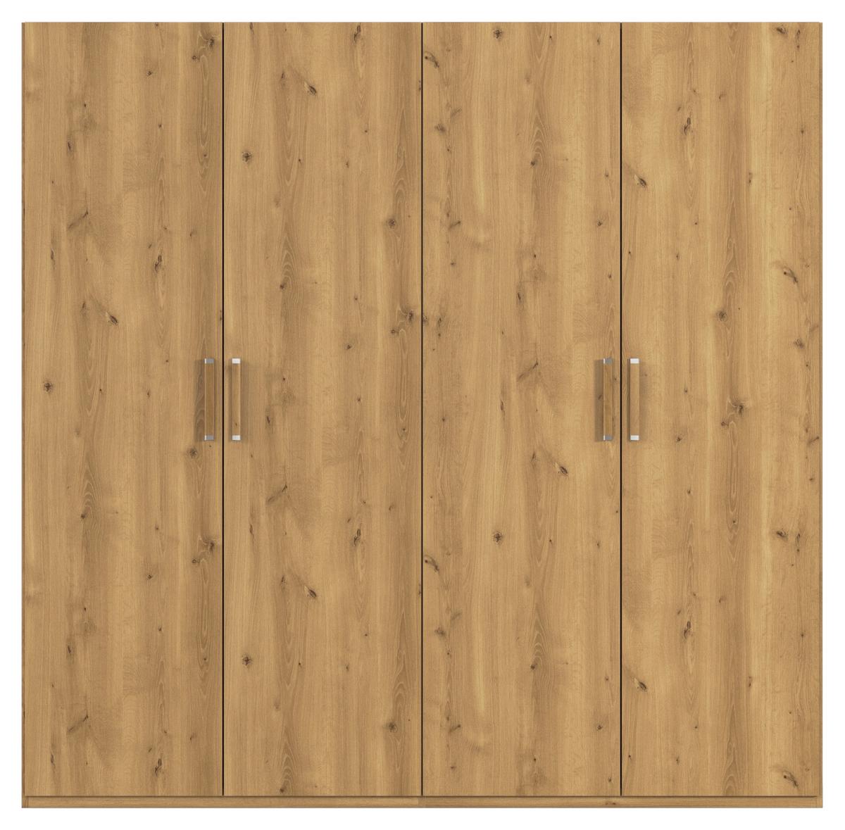 Omara S Klasičnimi Vrati Evelyn, Barva Hrasta - srebrne barve/barve hrasta, Design, umetna masa/leseni material (201/197/60cm) - Novel
