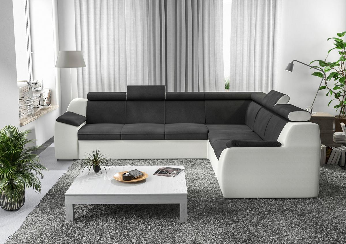 Sedežna Garnitura Morgan, Z Ležiščem In S Predalom - barve nerjavečega jekla/temno siva, Moderno, kovina (310/245cm) - Mömax