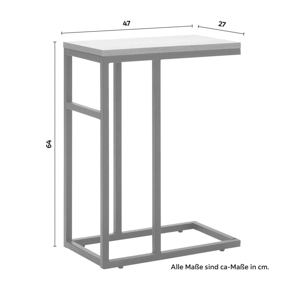 Beistelltisch Giorgia Eichefarbe/Schwarz MDF - Eichefarben/Schwarz, MODERN, Holzwerkstoff/Metall (47/27/64cm) - Bessagi Home