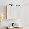 SPEGELSKÅP ARIS -EXKLUSIV- - svart/ekfärgad, Modern, metall/trämaterial (80/70/20cm) - Mömax