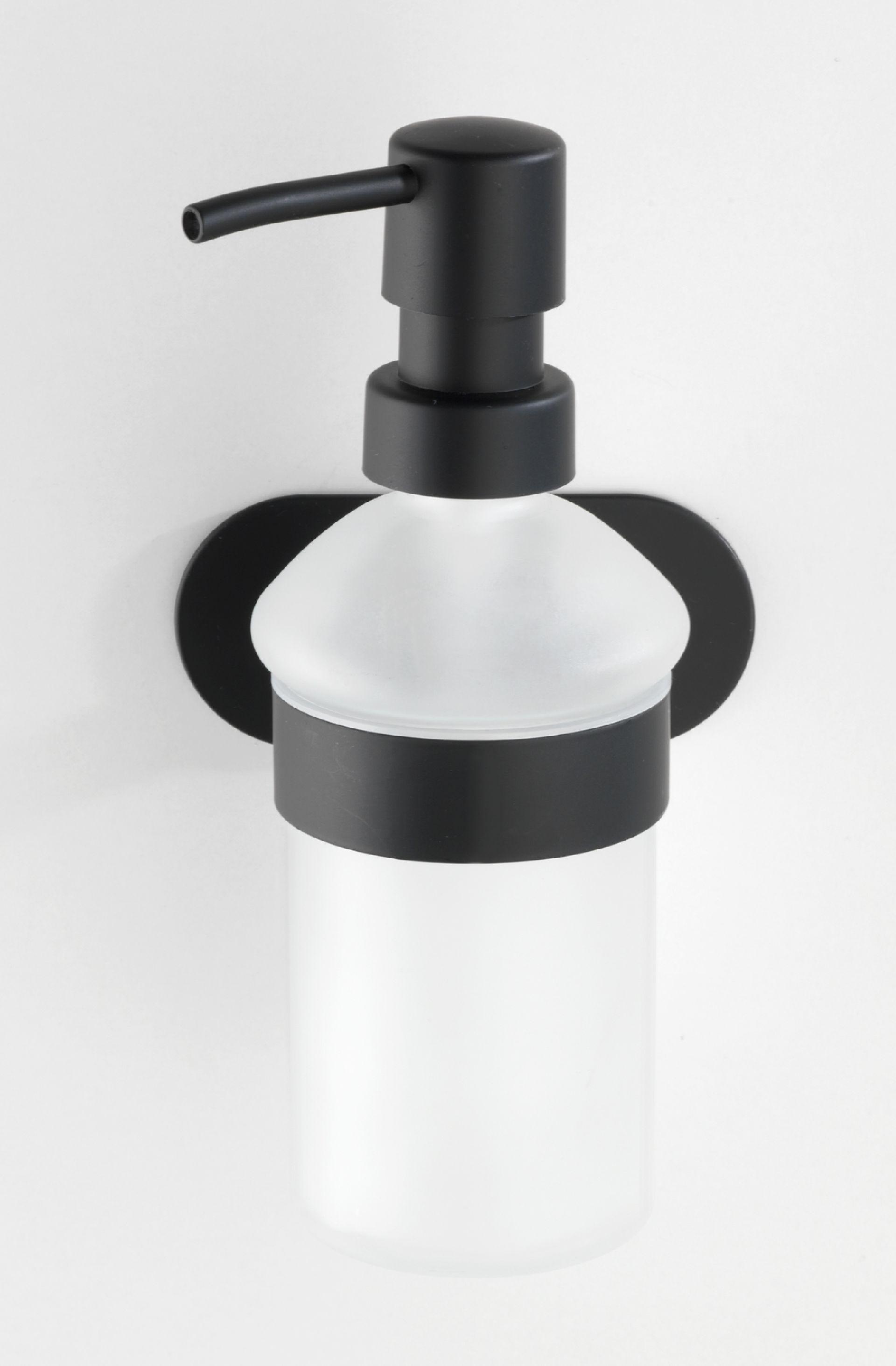 Dozator săpun Orea Black - Modern, plastic/metal (10/16,5/10,5cm) - Wenko