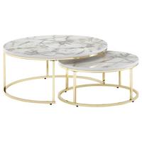 Set Mizic Wl6.508 - zlate barve/bela, Moderno, kovina/leseni material (80/80/36cm) - MID.YOU