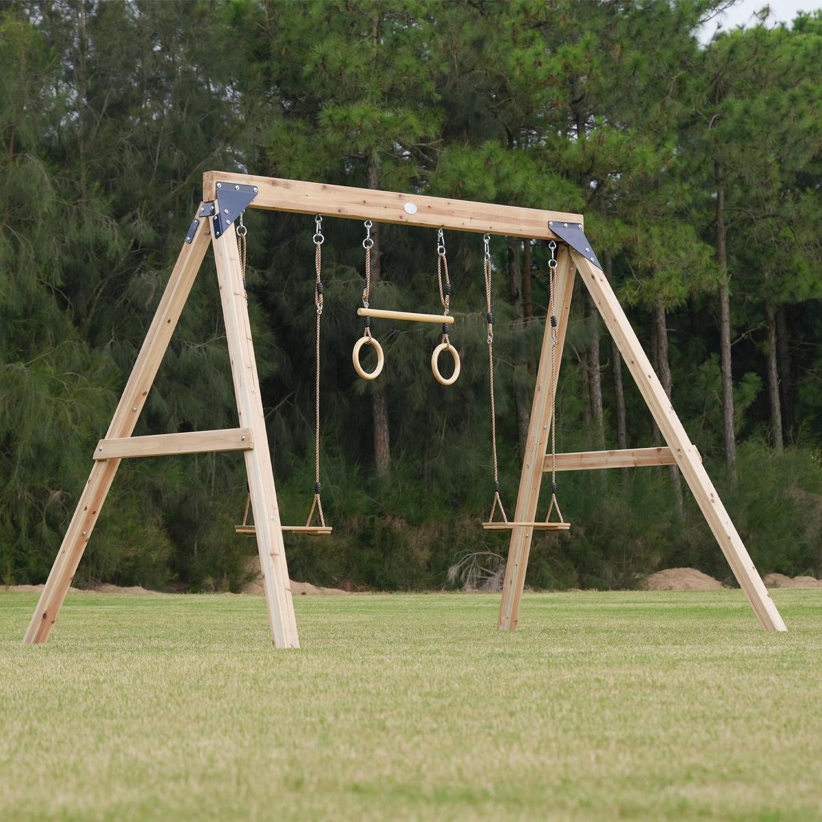Schaukel Braun - Braun, KONVENTIONELL, Holz/Metall (186/208/299cm) - Ambia Garden