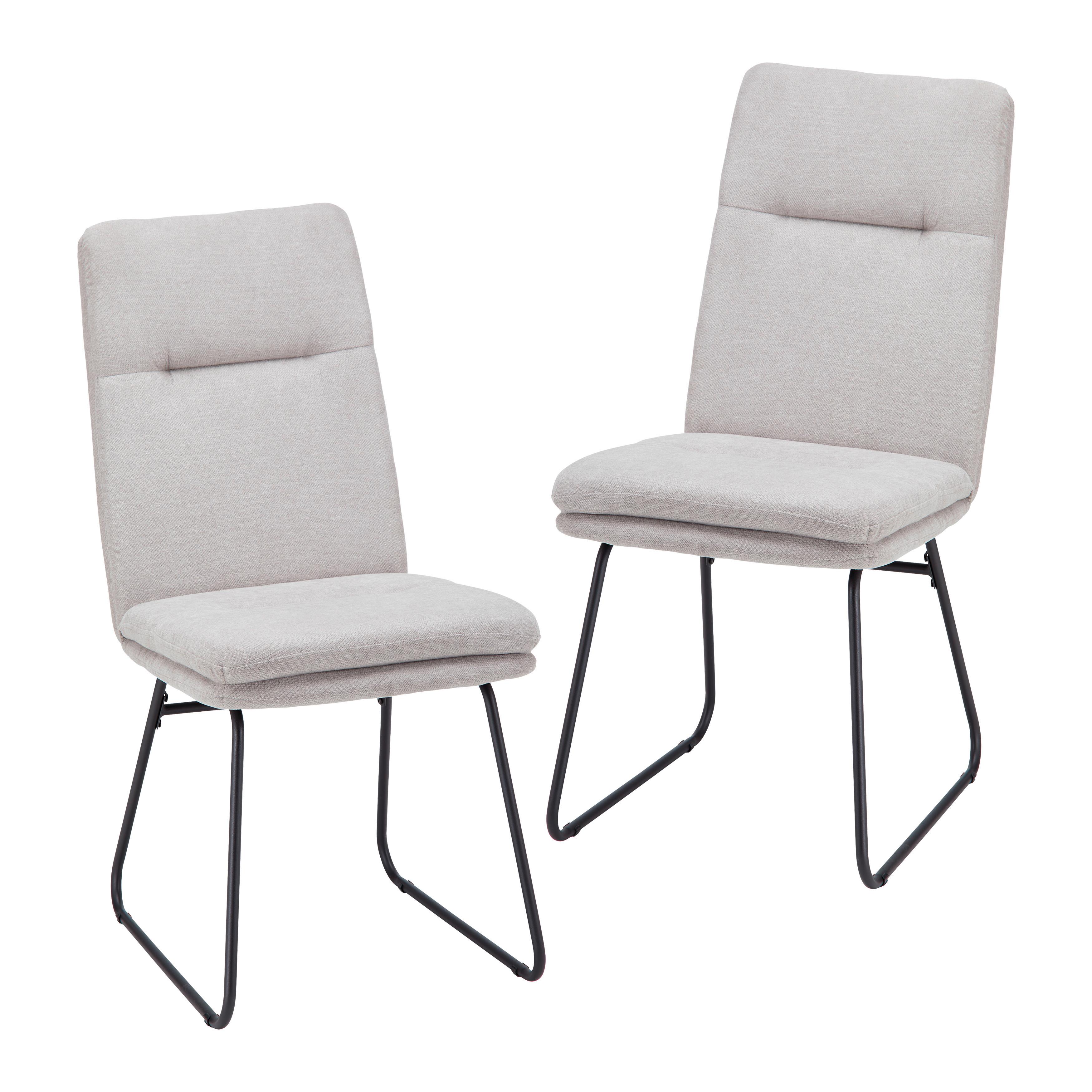 ZESTAW KRZESEŁ LEO - czarny/taupe, Modern, metal/tkanina (49/99/68cm) - Bessagi Home