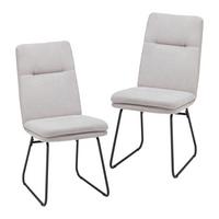 ZESTAW KRZESEŁ LEO - czarny/taupe, Modern, metal/tkanina (49/99/68cm) - Bessagi Home