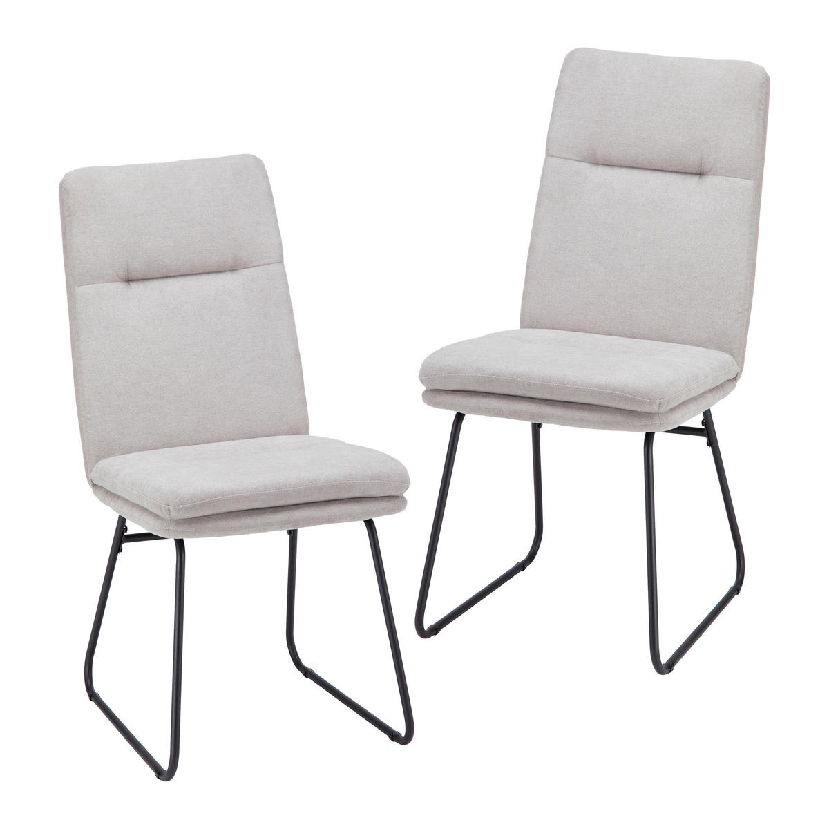 ZESTAW KRZESEŁ LEO - czarny/taupe, Modern, metal/tkanina (49/99/68cm) - Bessagi Home