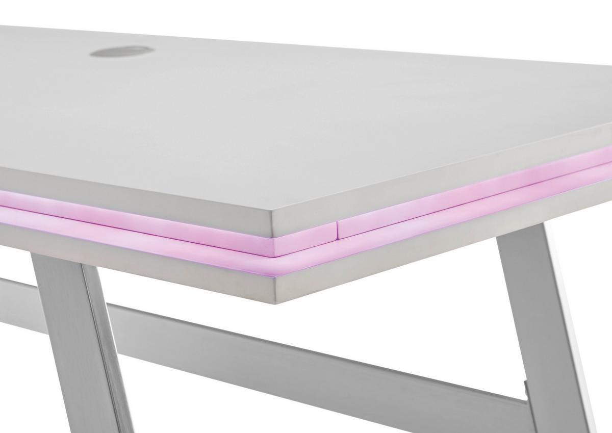Pisalna Miza Tiflis 1 - barve nerjavečega jekla/bela, Moderno, kovina/leseni material (140/75/60cm) - Mömax