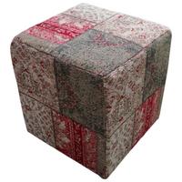 POUF SOLITAIRE 400 - Beige/Rot, Design, Textil (42/42/45cm) - Kayoom