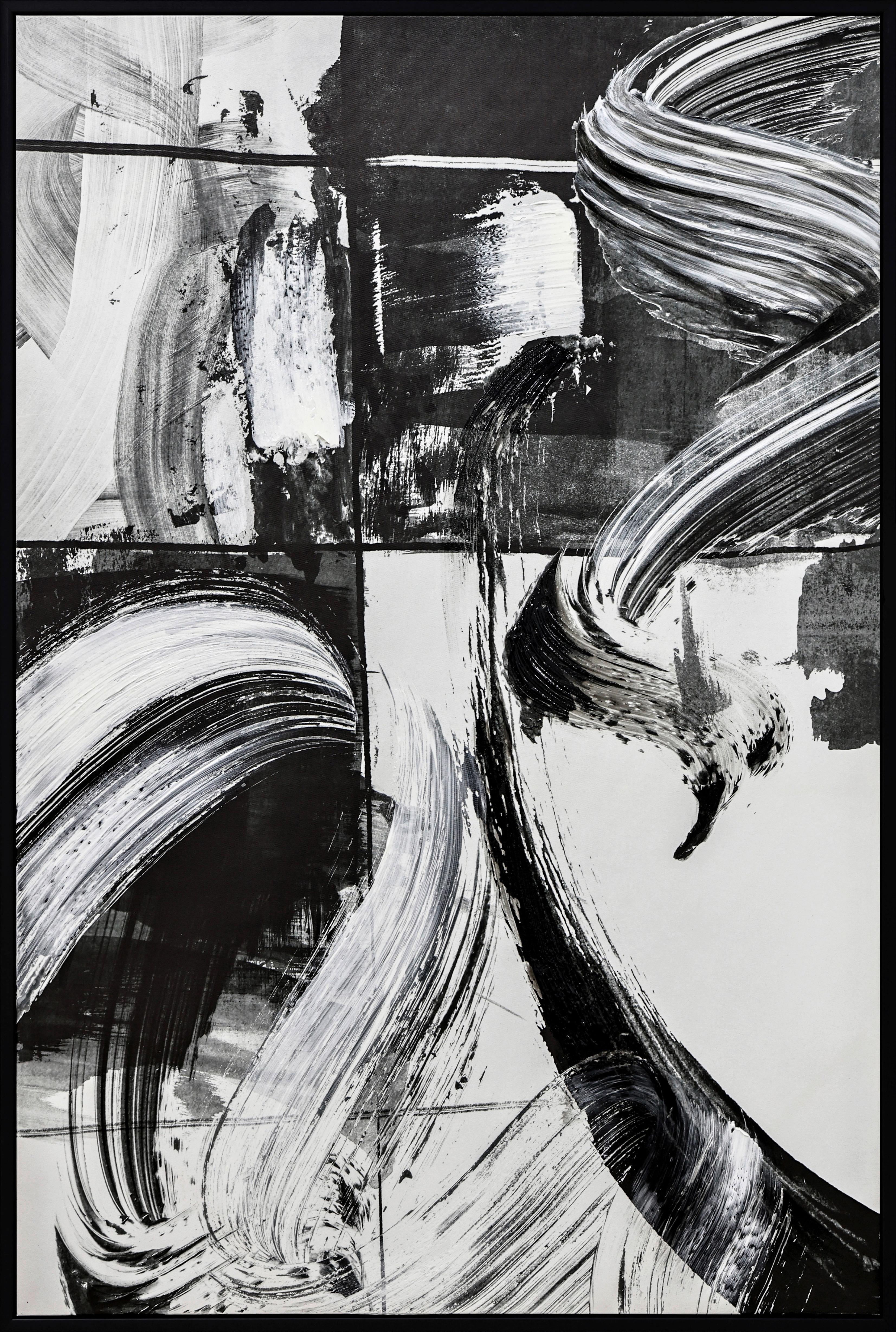 Tablou cu ramă Somber cca. 62x92 cm - alb/negru, Modern, plastic/textil (62,4/92,4cm) - Mömax