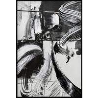 Tablou cu ramă Somber cca. 62x92 cm - alb/negru, Modern, plastic/textil (62,4/92,4cm) - Mömax