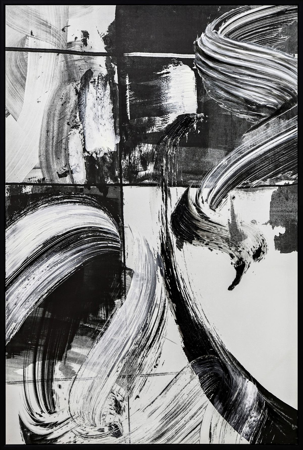 Tablou cu ramă Somber cca. 62x92 cm - alb/negru, Modern, plastic/textil (62,4/92,4cm) - Mömax