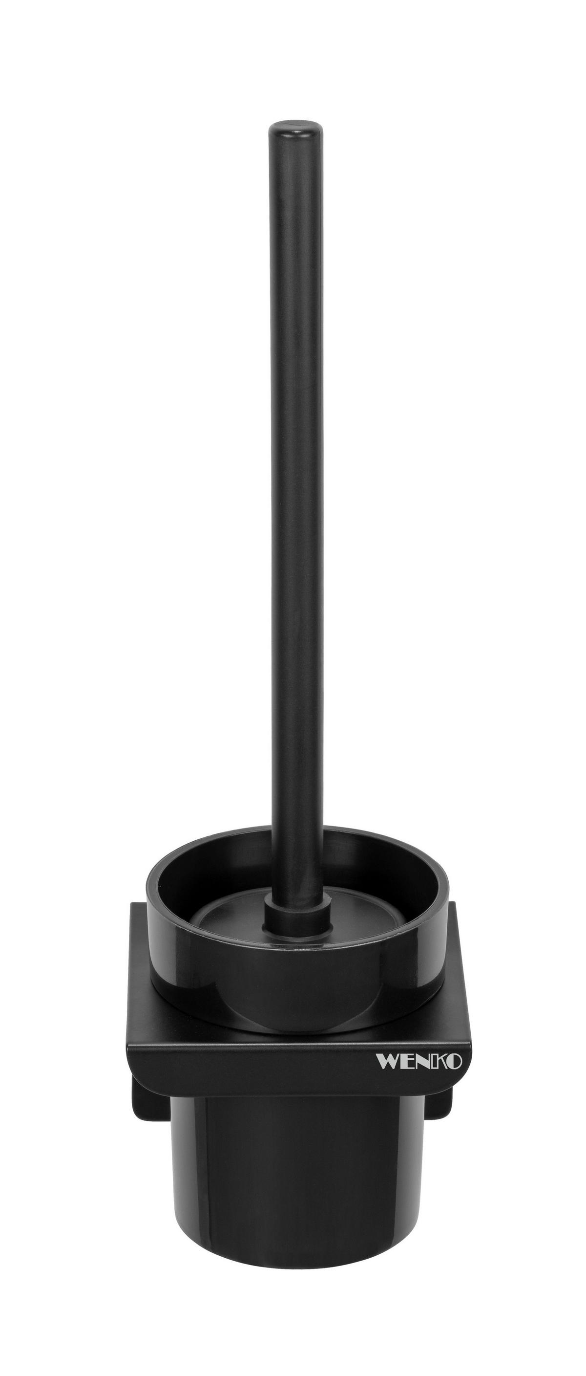 Wc Garnitura S Ščetko Turbo-Loc Lizan - črna, Moderno, kovina/umetna masa (10,5/30,5/10,5cm) - Mömax