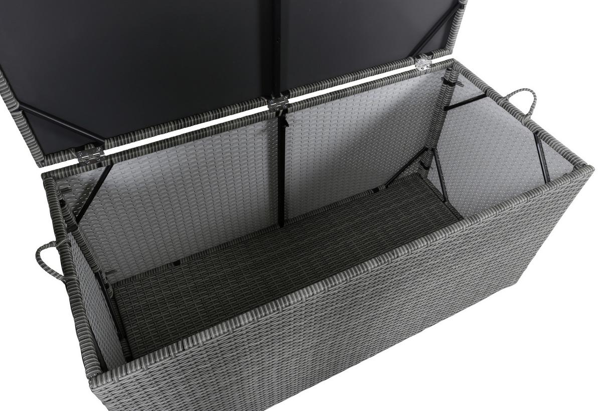 Kissenbox London ca. 130x61x60 cm Grau - Grau, KONVENTIONELL, Kunststoff (130/61/60cm) - Gardenson