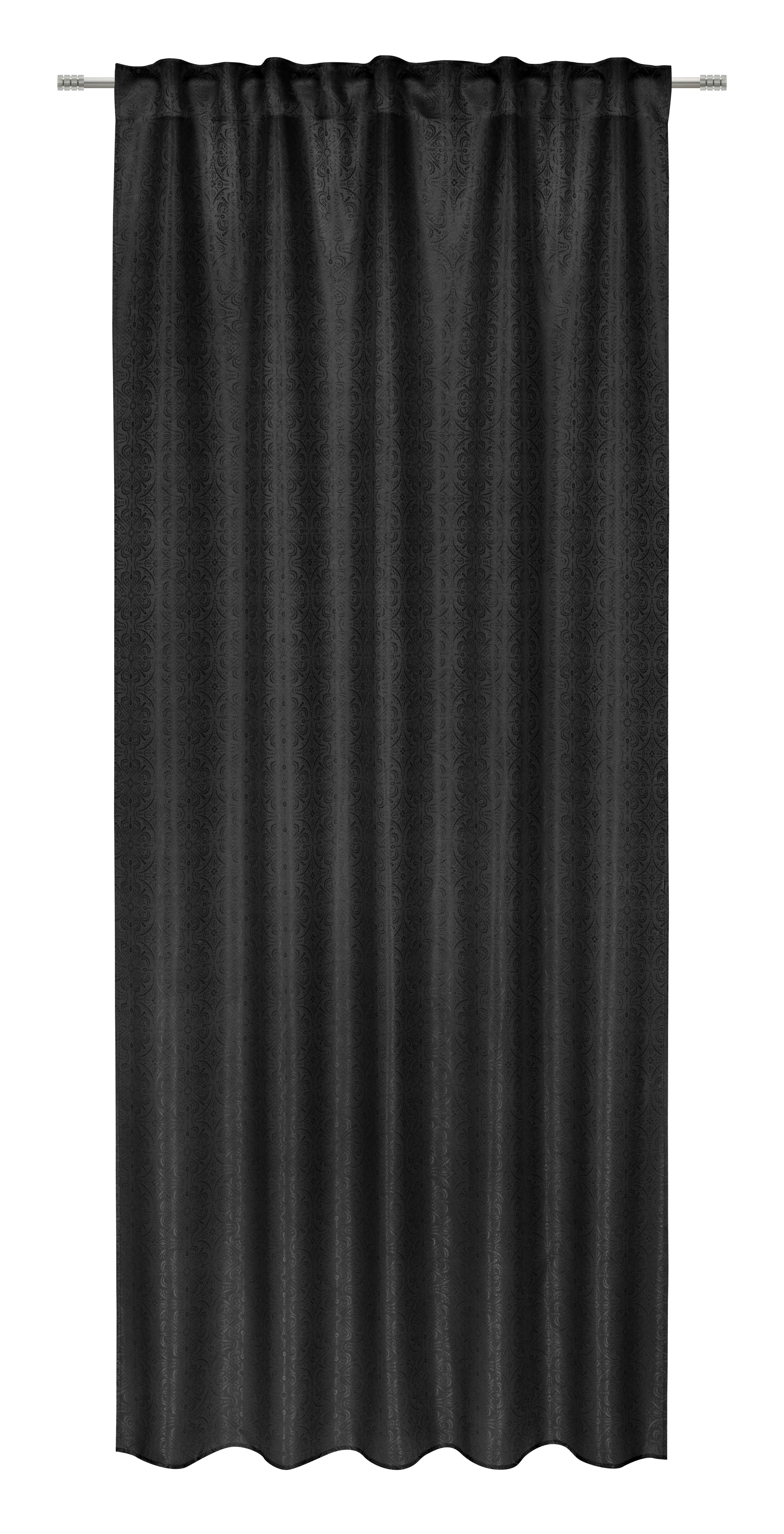 Fertigvorhang Emil Schwarz ca. 135x245cm - Schwarz, ROMANTIK / LANDHAUS, Textil (135/245cm) - Mömax