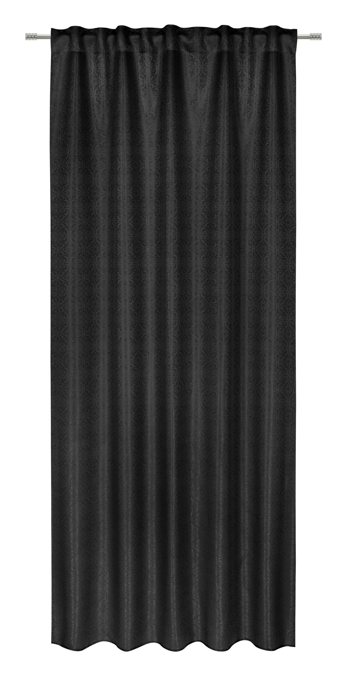 Fertigvorhang Emil Schwarz ca. 135x245cm - Schwarz, ROMANTIK / LANDHAUS, Textil (135/245cm) - Mömax