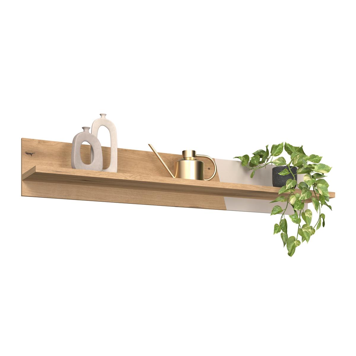 Zidna Polica Venedig New - kašmir/boje hrasta, Moderno, drvni materijal (140/23/22cm) - Modern Living