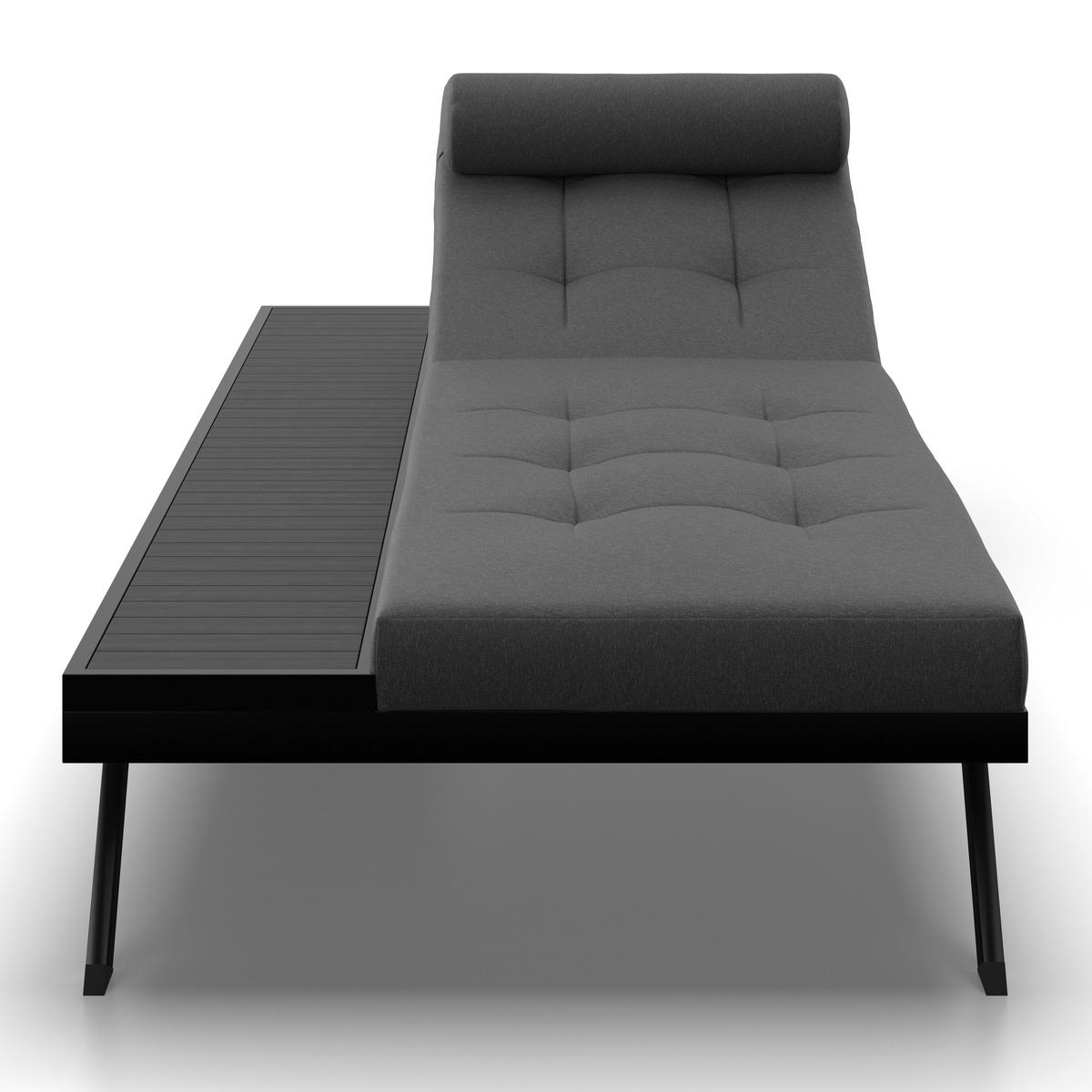 Gartenliege Avolina Dunkelgrau Outdoorstoff/Metall +Abdeckung - Grau, MODERN, Kunststoff/Textil (199/30/86cm) - Bessagi Garden