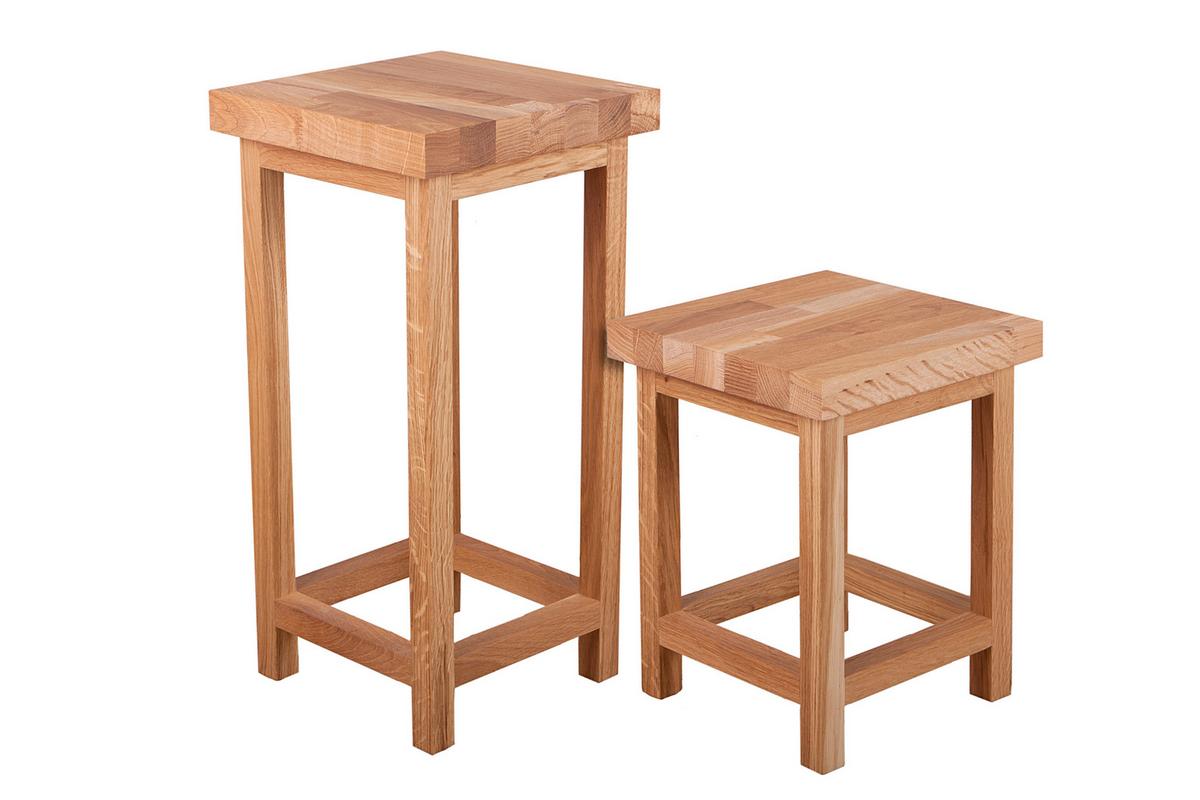 GARTENHOCKER Eiche massiv H: 60 cm - Eichefarben, Basics, Holz (30/60/30cm) - Gardenson