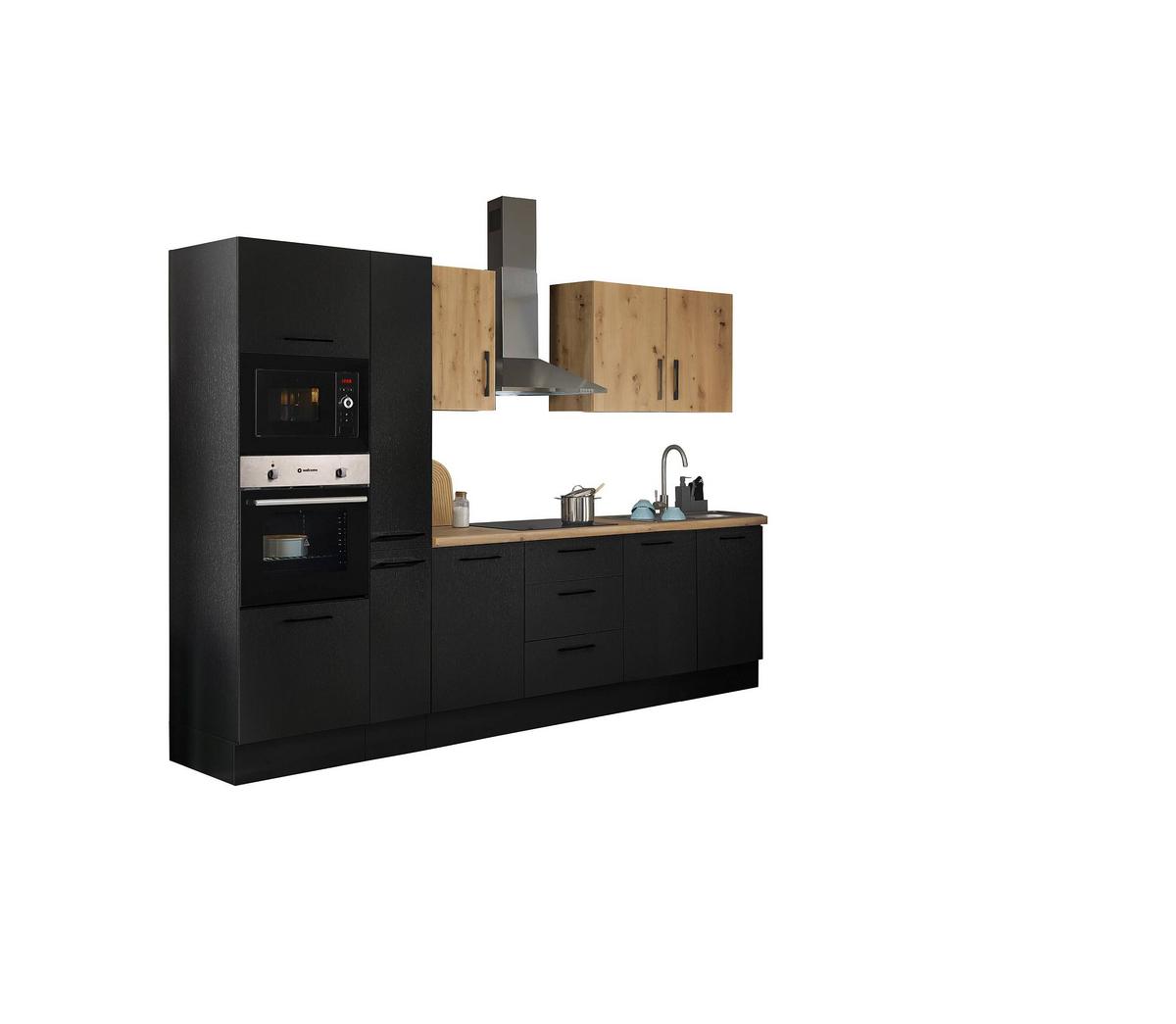 Apothekerschrank TURIN VS30, schwarz - Schwarz, MODERN, Holzwerkstoff/Metall (30/211/57cm)