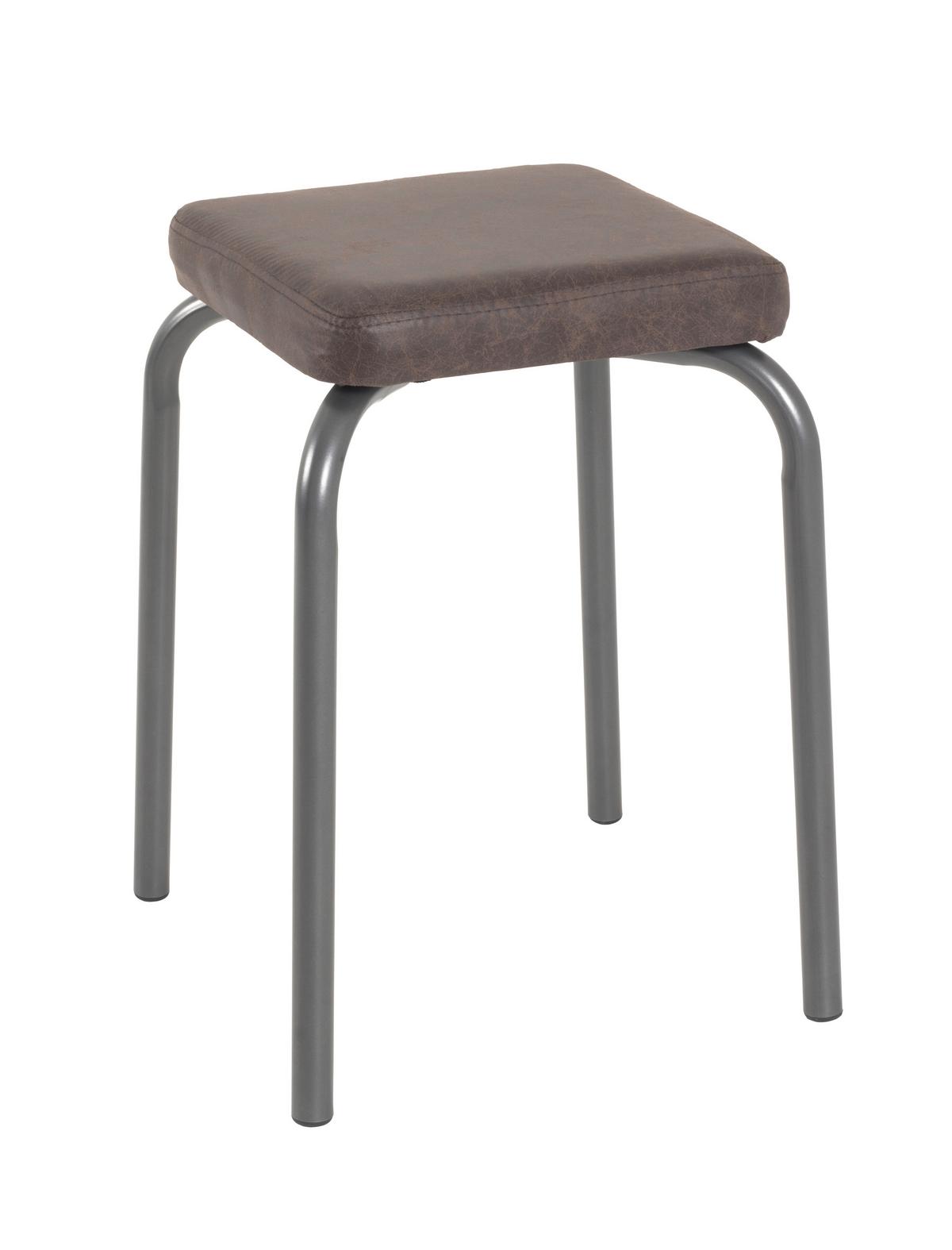 Stapelhocker in Braun - Graphitfarben/Braun, KONVENTIONELL, Holzwerkstoff/Metall (36/49/36cm) - Mömax