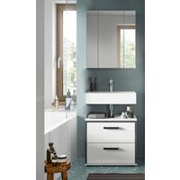 Badezimmer Kojak 2-tlg. Weiß/Anthrazit - Weiß Hochglanz/Schwarz, MODERN, Holzwerkstoff/Kunststoff (60cm) - MID.YOU