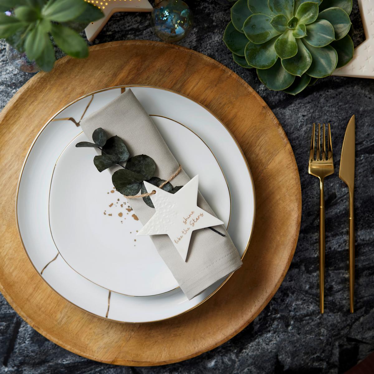 Függődísz Frieda - fehér, Konventionell, textil/kerámia (9,8/9,8/0,5cm) - Modern Living