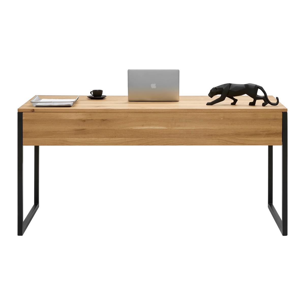Schreibtisch Albero Naturfarben/Schwarz - Schwarz/Naturfarben, MODERN, Holz/Metall (160/76/70cm) - Premium Living