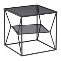 Beistelltisch Angel in Grau/Schwarz - Schwarz/Grau, MODERN, Glas/Metall (45/45/45cm) - Premium Living