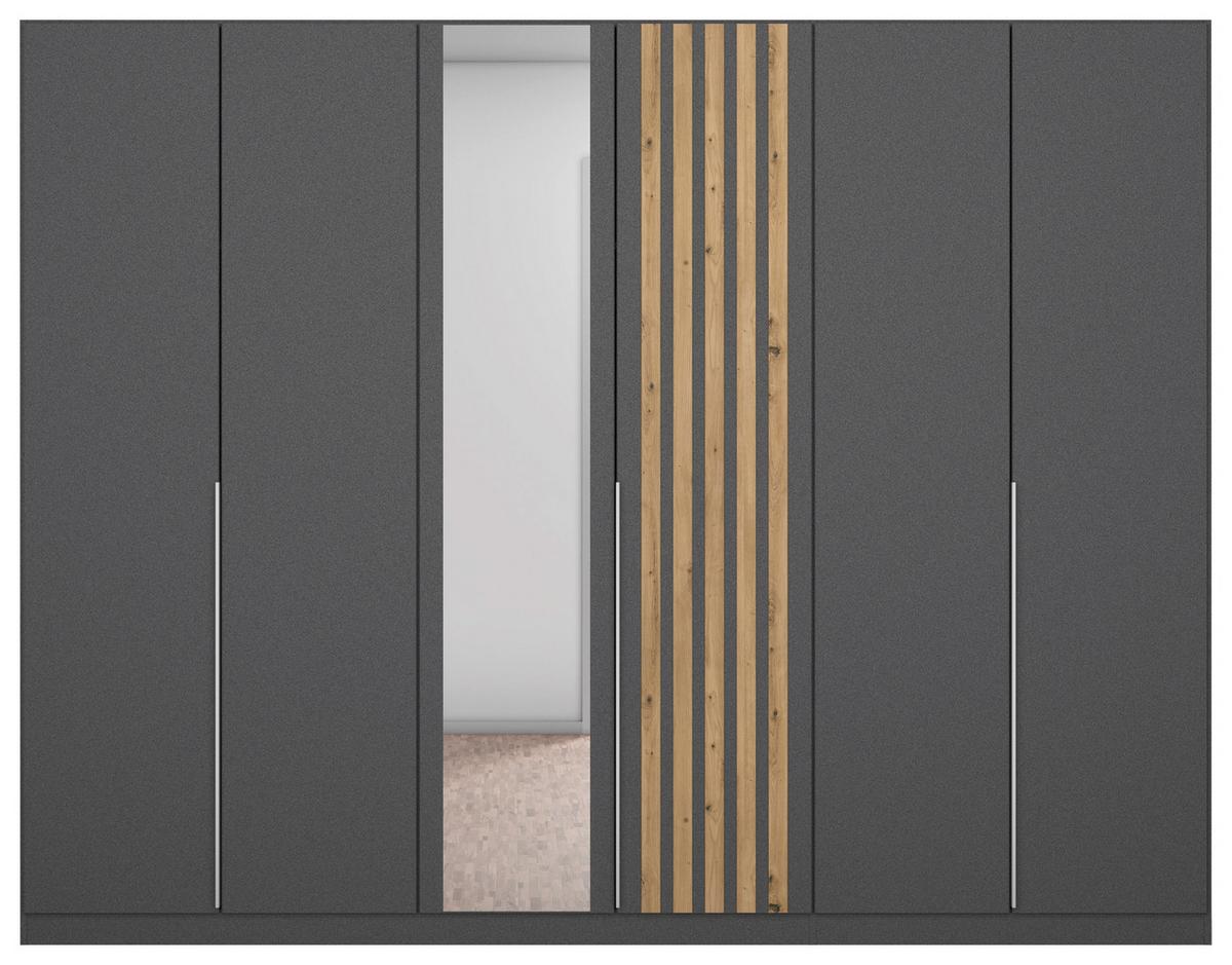 Ormar S Klasičnim Vratima Lamella - siva/hrast Artisan, Moderno, drvni materijal/metal (271/210/54cm) - Modern Living