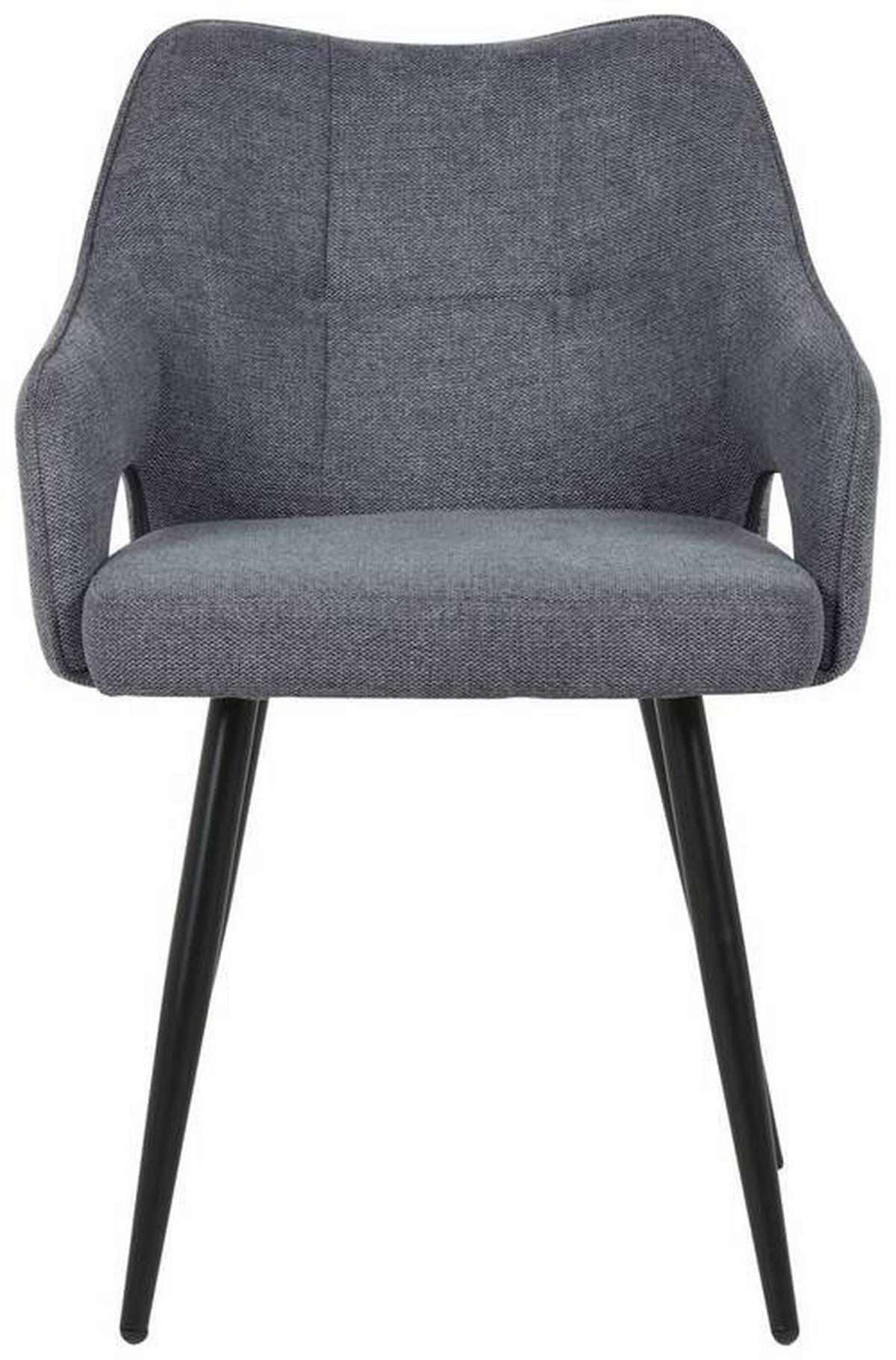 KRZESŁO Z PODŁOKIETNIKAMI OLBIA - czarny/szary, Modern, metal/drewno (60,5/81,5/55,5cm) - MID.YOU