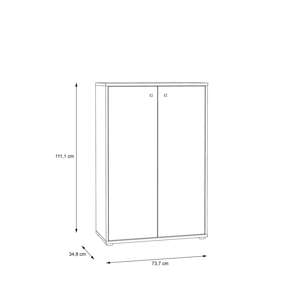 Komoda Tempra 2, Barva Hrasta - barve aluminija/hrast sonoma, Design, umetna masa/leseni material (73,7/111,1/34,8cm)