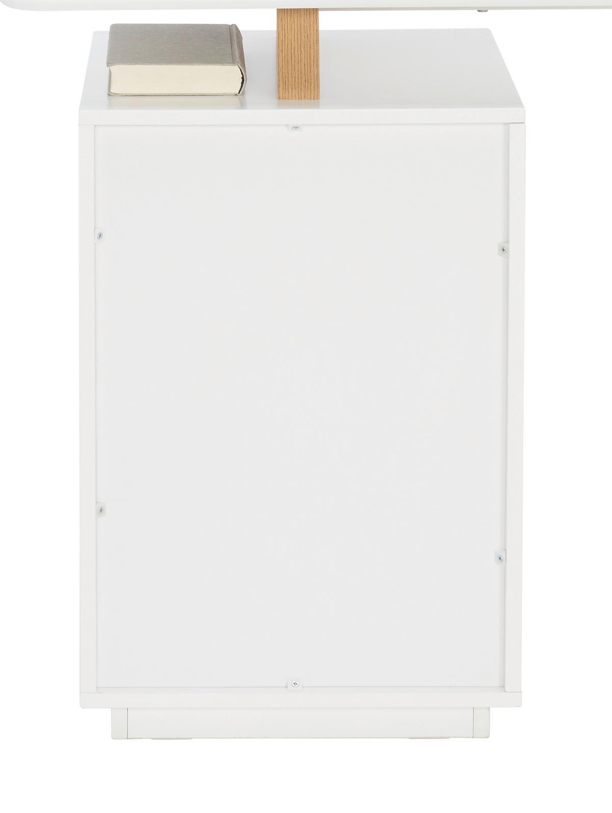 BIURKO PADUA - kolor dębowy/biały, Modern, materiał drewnopochodny/drewno (140/45-60/76cm) - MID.YOU