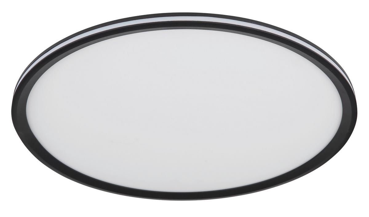 LED-Deckenleuchte Belissa Opal/Schwarz max. 58 Watt - Opal/Schwarz, Design, Kunststoff/Metall (50/5cm) - Globo