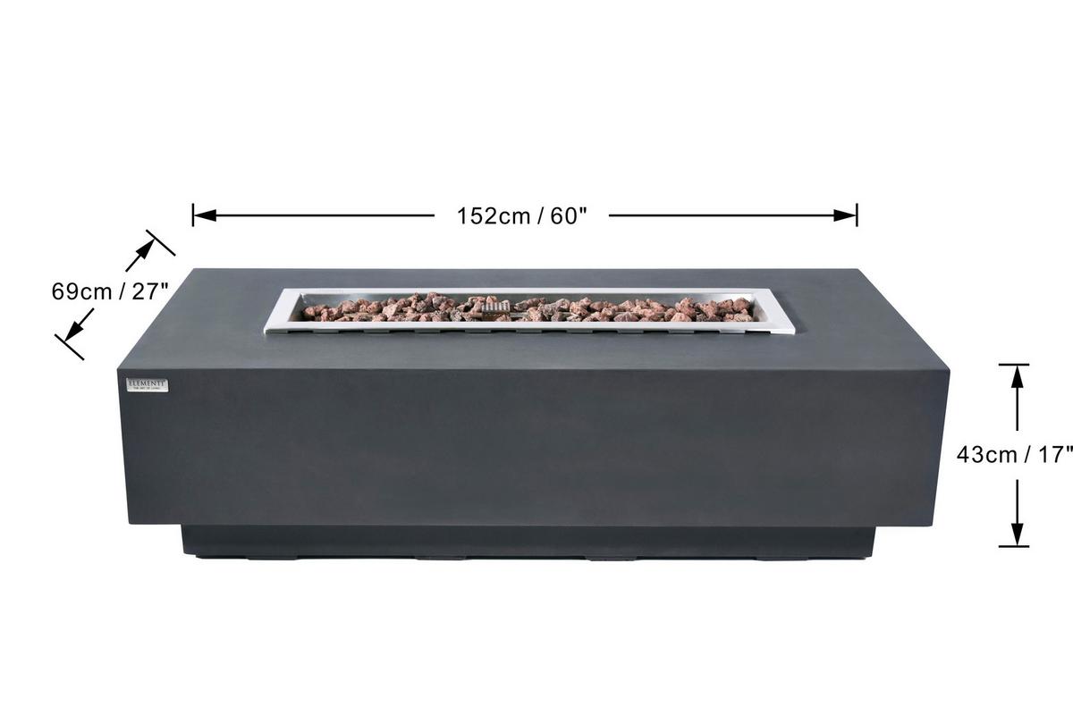 Feuerstelle Granville Dunkelgrau - Dunkelgrau, KONVENTIONELL, Stein/Metall (152/69,5/43cm) - Gardenson