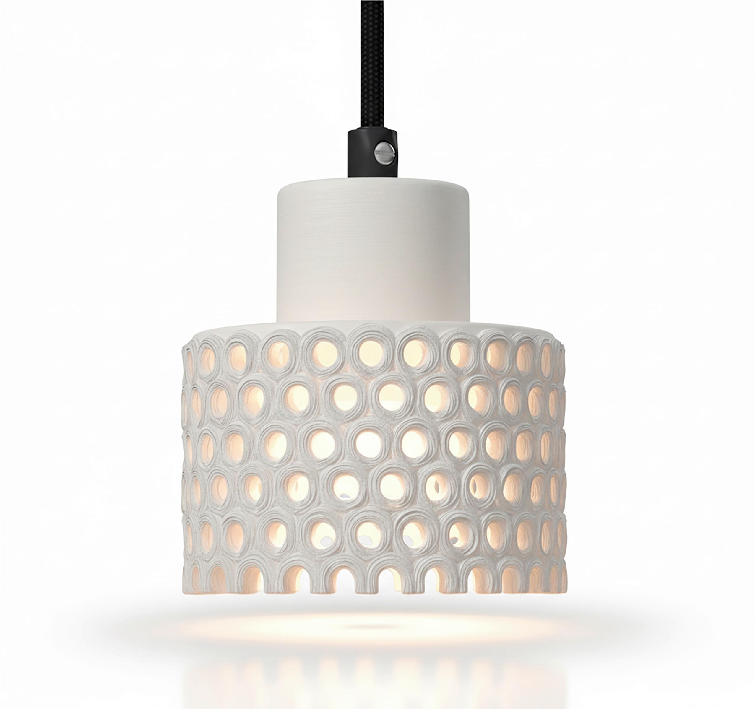 Hängeleuchte Lace Weiß max. 40 Watt - Weiß, MODERN, Keramik (12/167cm) - Bessagi Home