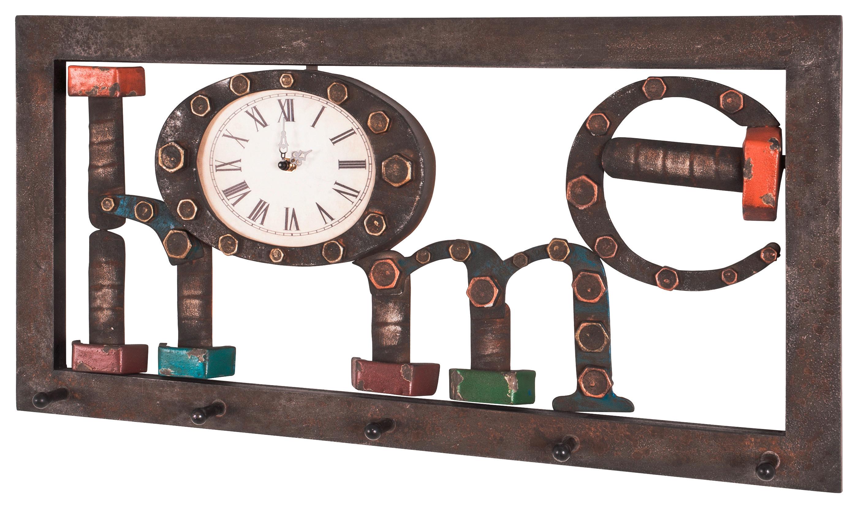 WIESZAK ŚCIENNY MAISON - zielony/czerwony, Design, materiał drewnopochodny/metal (70/35/8cm)