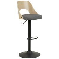 Barhocker in Dunkelgrau/Natur - Eichefarben/Dunkelgrau, Design, Holz/Textil (47/113/51cm) - Mömax